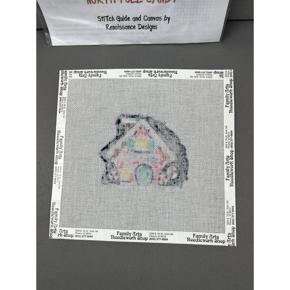 Renaissance Designs Hand Painted Needlepoint North Pole Village - Candy Cottage - Picture 4 of 7